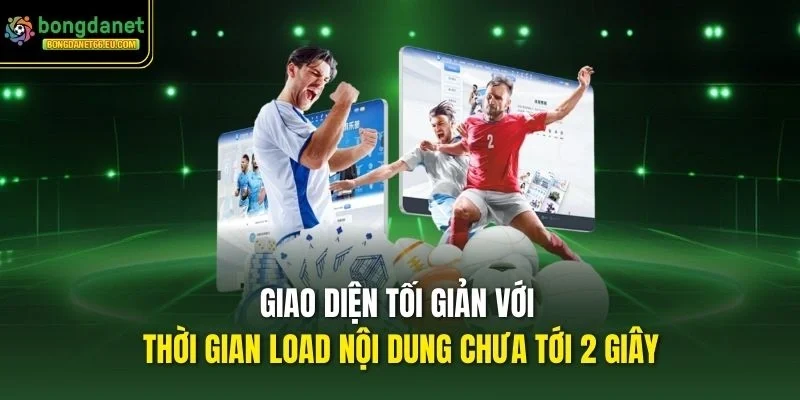 Giao diện tối giản với thời gian load nội dung chưa tới 2 giây